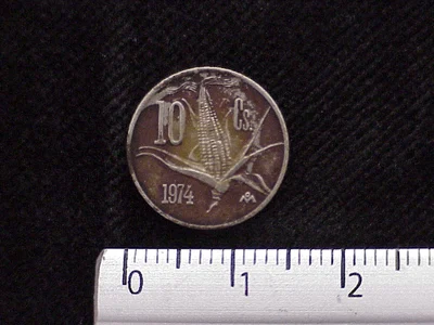 10 Cuproníquel 1974 . Inventario Banxico 12264 (reverso)