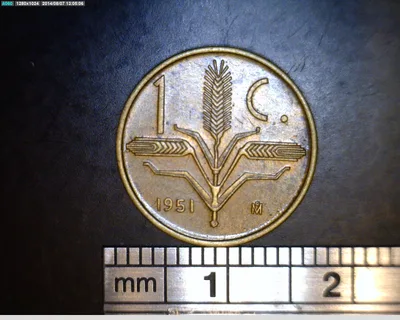 1 Centavos Latón 1951 (reverso)