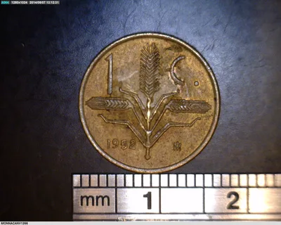1 Centavos Cobre 1952 (reverso)