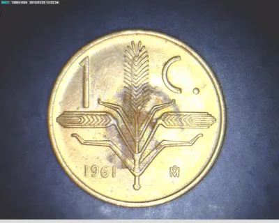 1 Centavos Cobre 1961 (reverso)