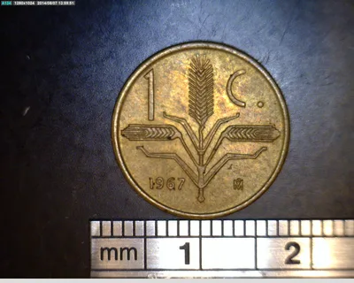 1 Centavos Cobre 1967 (reverso)