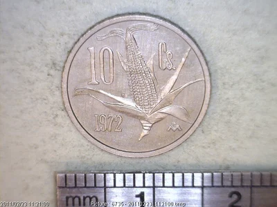 10 Cuproníquel 1972 . Inventario Banxico 15166 (reverso)