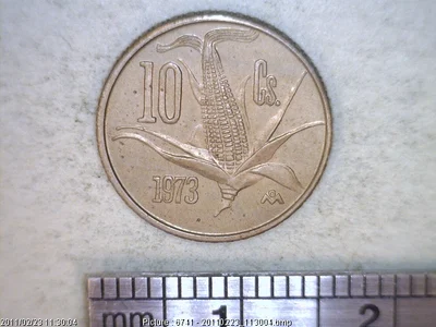 10 Cuproníquel 1973 . Inventario Banxico 15169 (reverso)