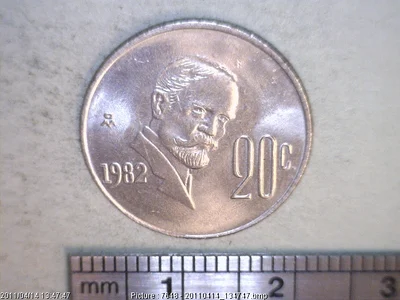 20 Centavos Cuproníquel 1982