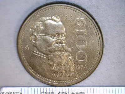 100 Pesos Bronce Aluminio 1984 (reverso)