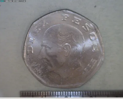 10 Pesos Cuproníquel 1985 (reverso)