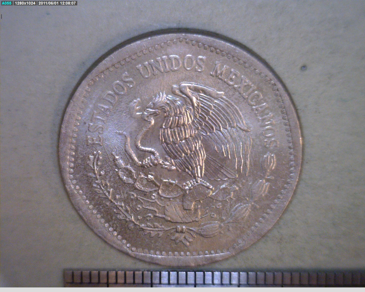 5 Pesos Cuproníquel 1985 (anverso)