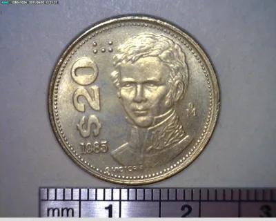 20 Pesos Bronce Aluminio 1985 (reverso)