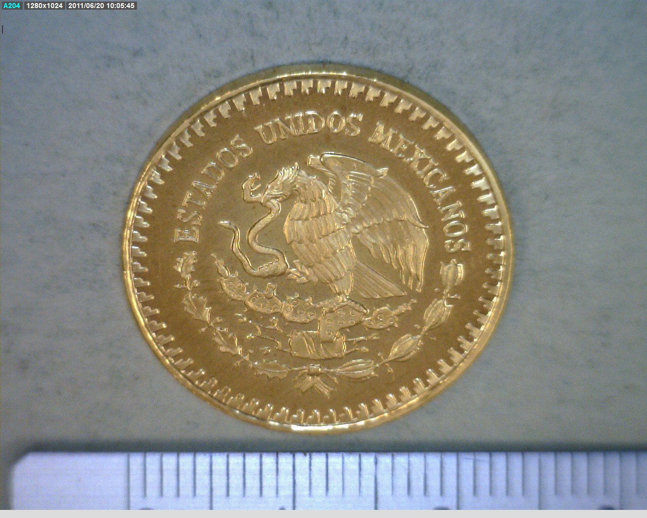 1/4 oz Libertad Oro 1982 · Inventario Banxico 16132 (anverso)