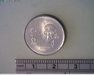 10 Pesos Acero inoxidable 1986 (reverso)