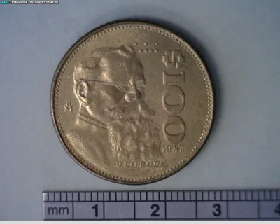 100 Pesos Bronce Aluminio 1987 (reverso)