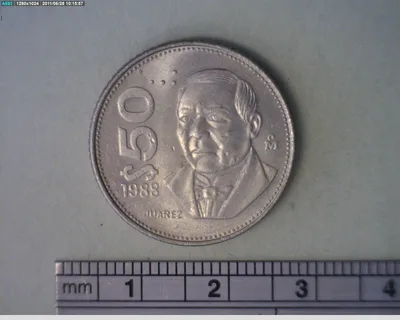 50 Pesos Juárez Cuproníquel 1988 (reverso)