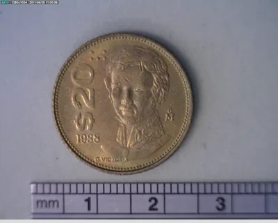 20 Pesos Cuauhtémoc Bronce Aluminio 1988 (reverso)