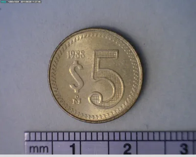 5 Pesos Quetzalcóatl Bronce 1988 (reverso)