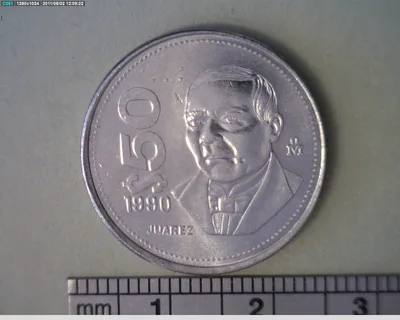 50 Pesos Juárez Acero inoxidable 1990 (reverso)