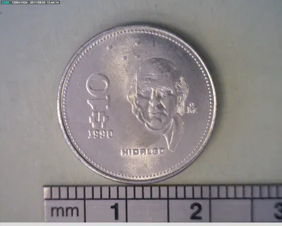 10 Pesos Hidalgo Acero inoxidable 1990 (reverso)