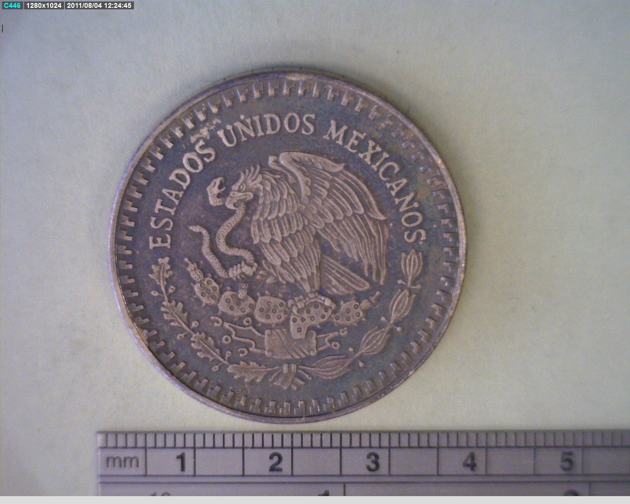 1/2 oz Libertad Plata 1986 (Espejo) · Inventario Banxico 16567 (anverso)