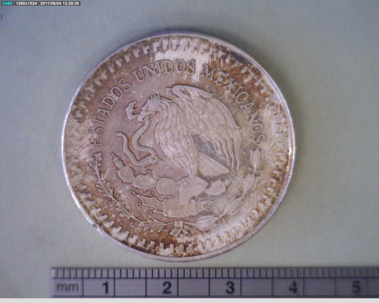 1/2 oz Libertad Plata 1983 (Espejo) · Inventario Banxico 16569 (anverso)