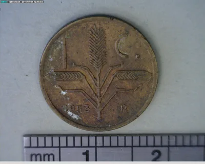 1 Centavos Latón 1953 (reverso)