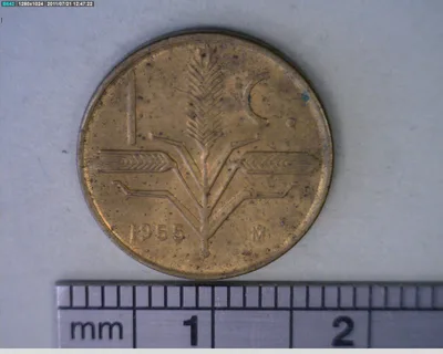 1 Centavos Latón 1955 (reverso)