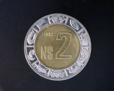 2 Nuevos Pesos Bimetálica 1992