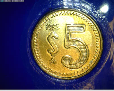 5 Pesos Latón 1985 (reverso)