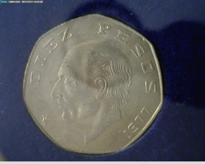 10 Pesos Cuproníquel 1977 (reverso)