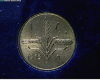 1 Centavos Latón 1973 (reverso)