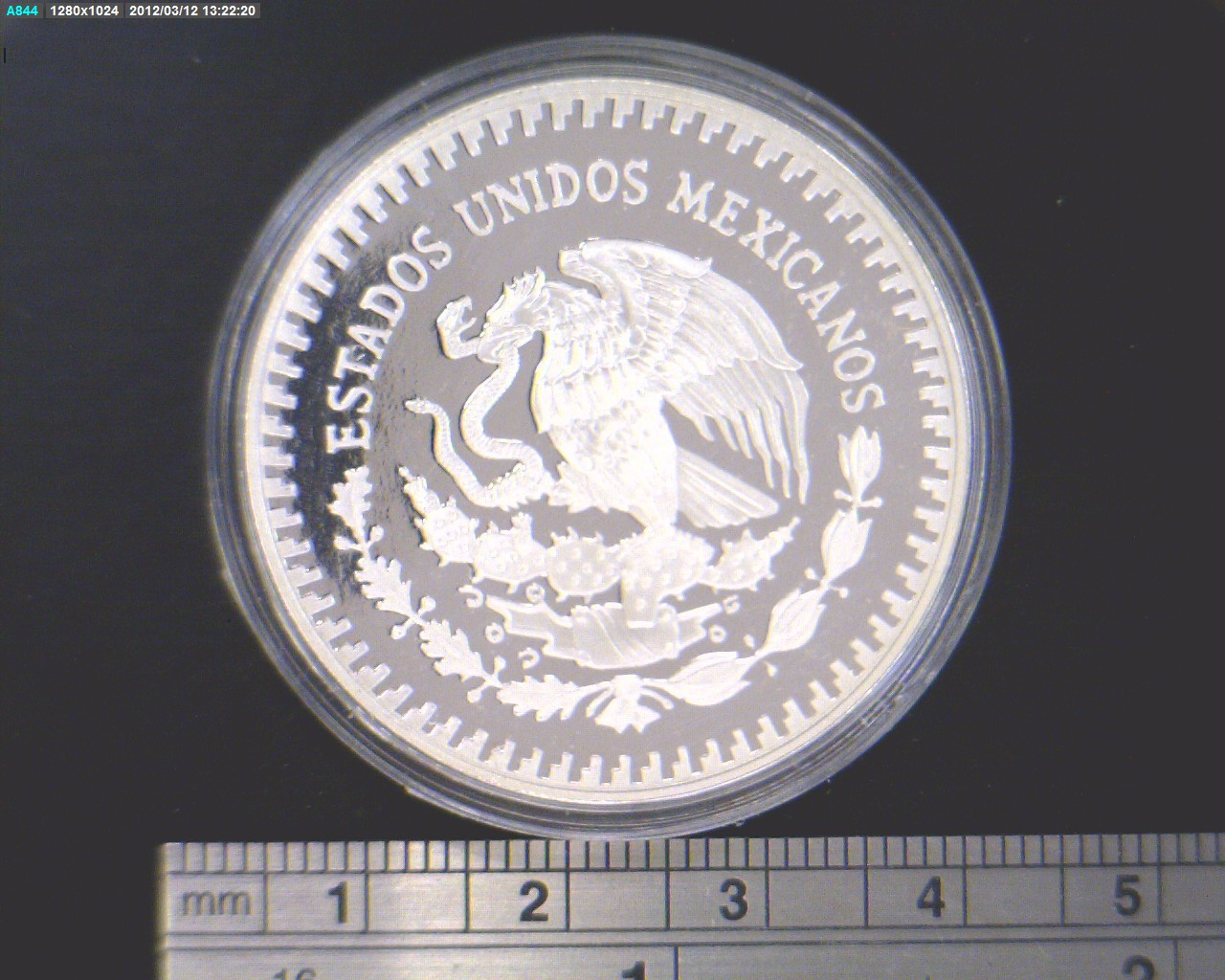 1/2 oz Libertad Plata 1988 (Espejo) · Inventario Banxico 17846 (anverso)