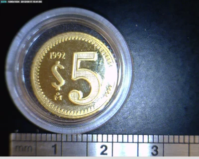 5 Pesos Bronce Aluminio 1992