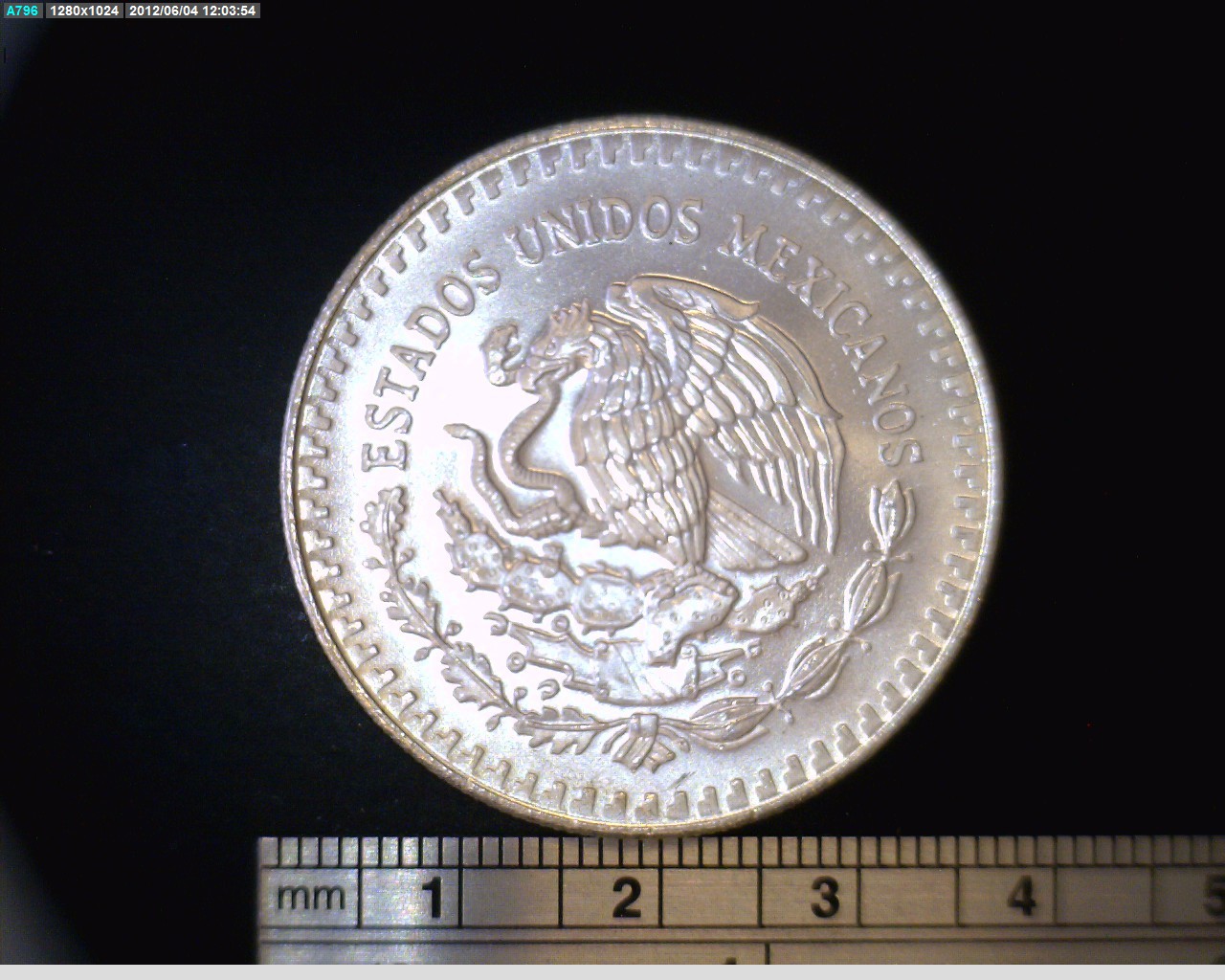 1/4 oz Libertad Plata 1990 · Inventario Banxico 19166 (anverso)