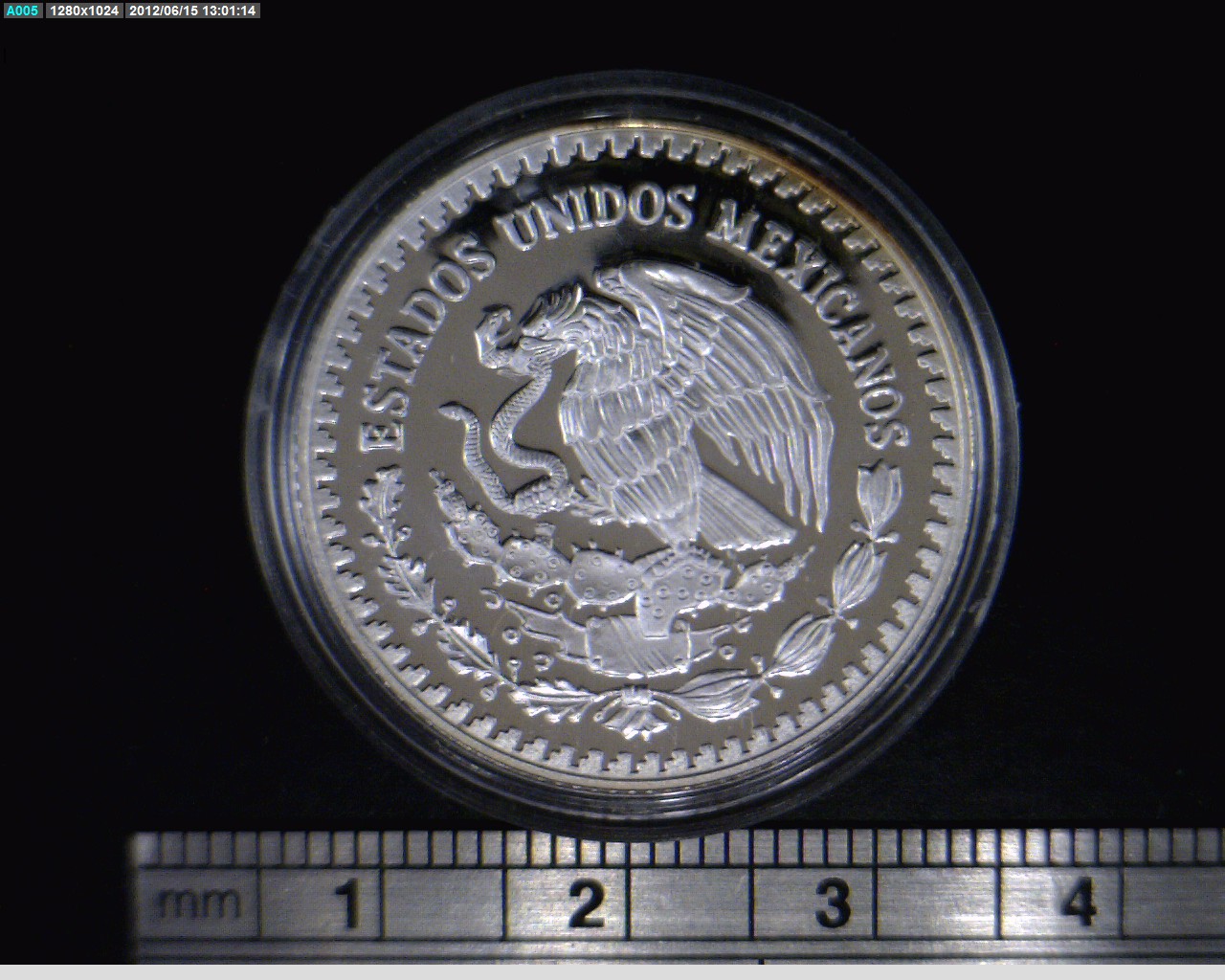 1/4 oz Libertad Plata 1996 · Inventario Banxico 19211 (anverso)