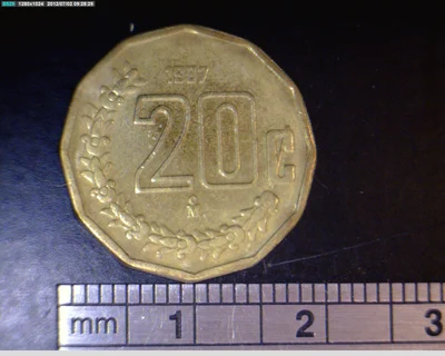20 Bronce Aluminio 1997 . Inventario Banxico 20033 (reverso)