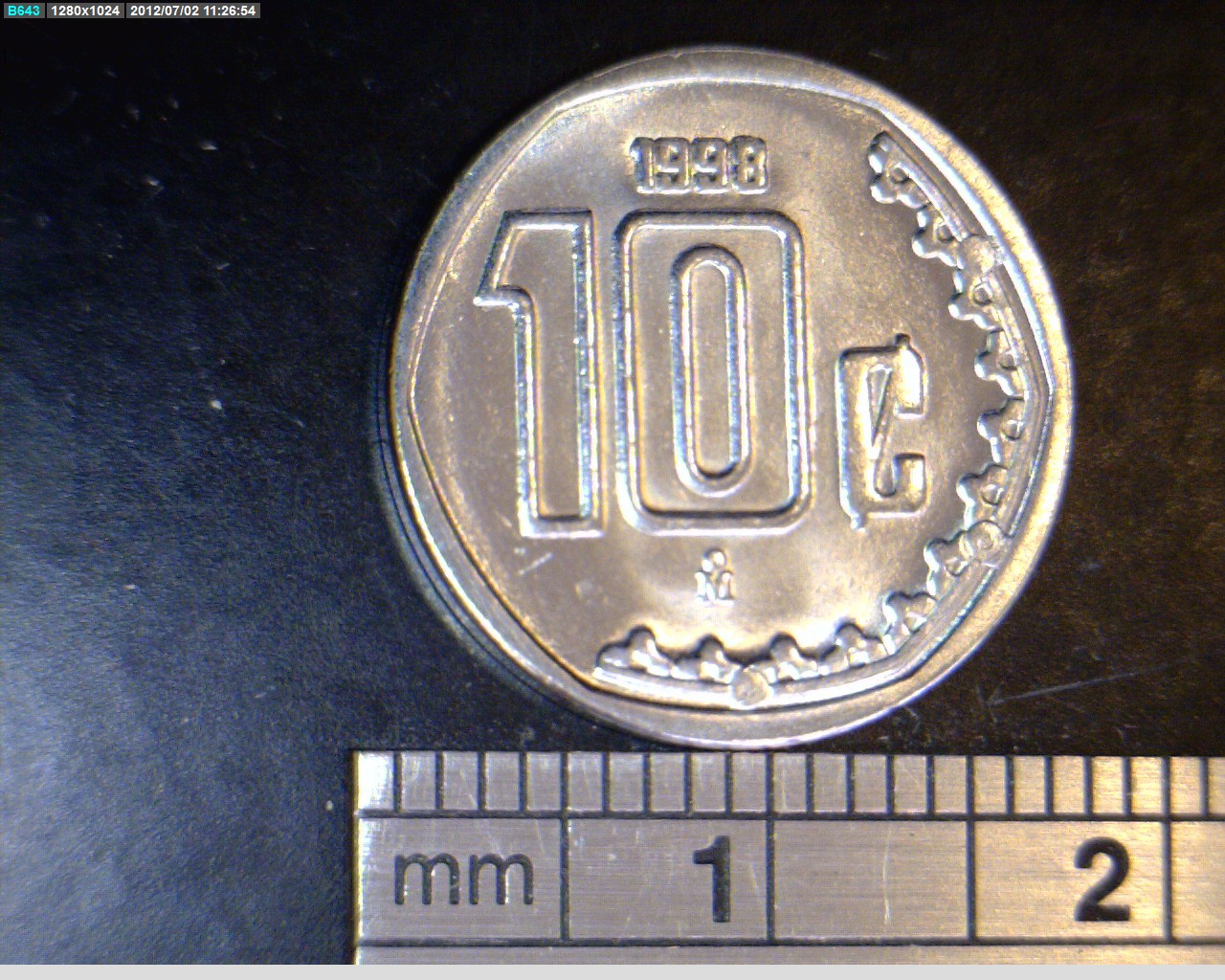 10 Acero inoxidable 1998 . Inventario Banxico 20169 (reverso)