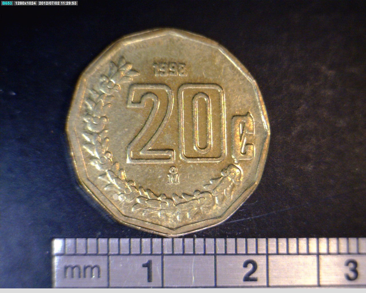 20 Bronce Aluminio 1998 . Inventario Banxico 20174 (reverso)