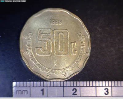 50 Bronce Aluminio 1998 . Inventario Banxico 20179 (reverso)