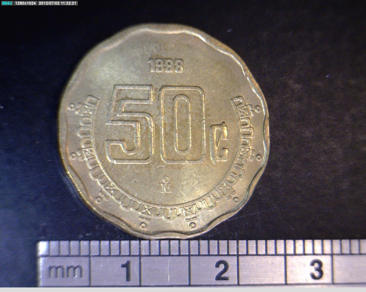 50 Bronce Aluminio 1998 . Inventario Banxico 20179 (reverso)