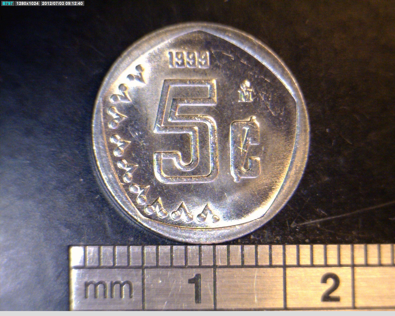 5 Acero inoxidable 1999 . Inventario Banxico 20247 (reverso)