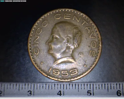 5 Centavos Bronce 1953 (reverso)