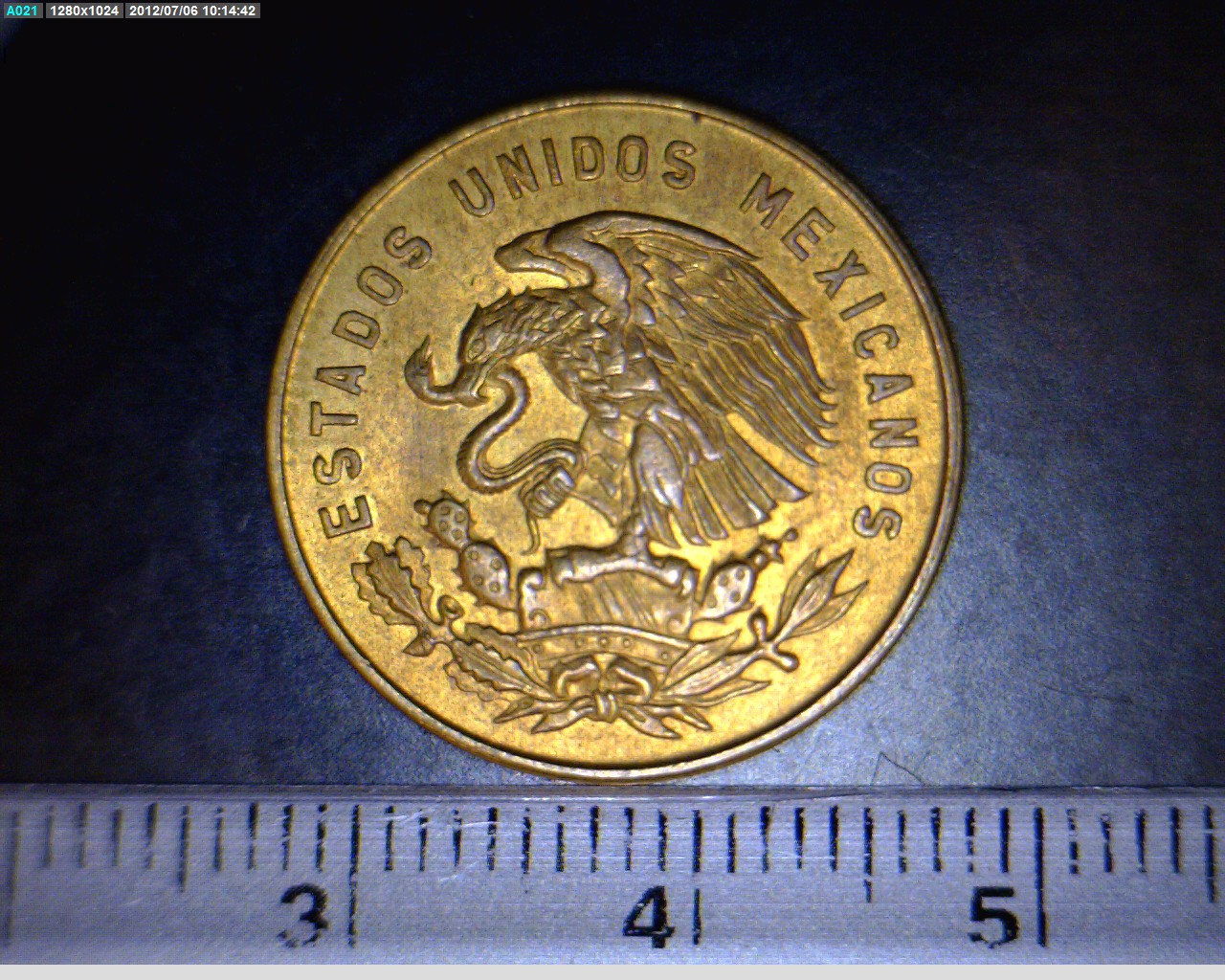 5 Centavos Latón 1965 (anverso)