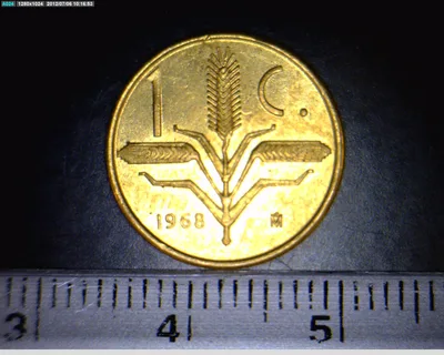 1 Centavos Latón 1968 (reverso)