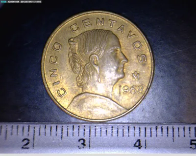 5 Centavos Latón 1968 (reverso)