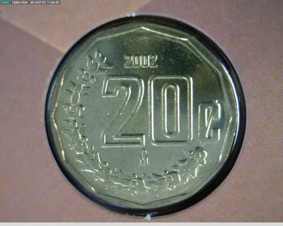 20 Bronce Aluminio 2002 . Inventario Banxico 20555 (reverso)