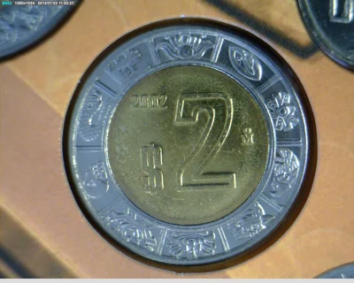 2 Pesos Bimetálica 2002