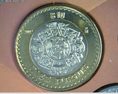 10 Pesos Bimetálica 2002