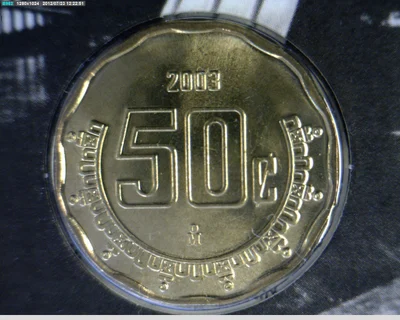 50 Bronce Aluminio 2003 . Inventario Banxico 20571 (reverso)