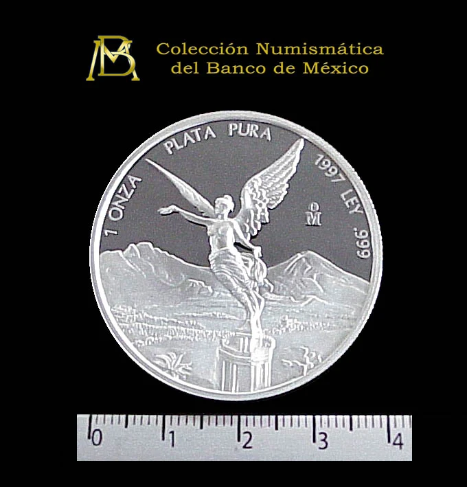 1 oz Libertad Plata 1997 · Inventario Banxico 20893 (reverso)
