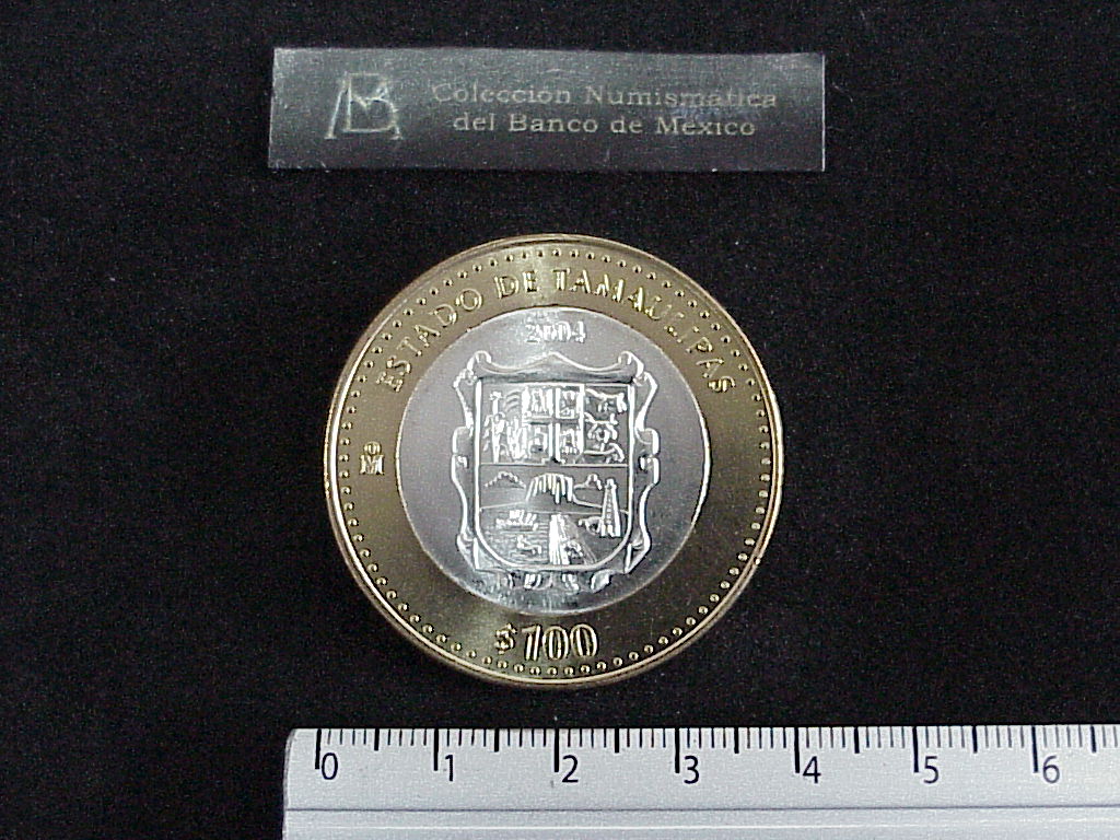 100 Pesos Tamaulipas Escudo 2003 · Inventario Banxico 21193 (reverso)