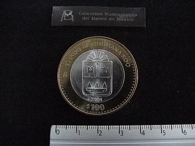 100 Pesos Quintana Roo Escudo 2003 · Inventario Banxico 21215 (reverso)