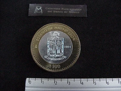 100 Pesos Nuevo León Escudo 2003 · Inventario Banxico 21224 (reverso)